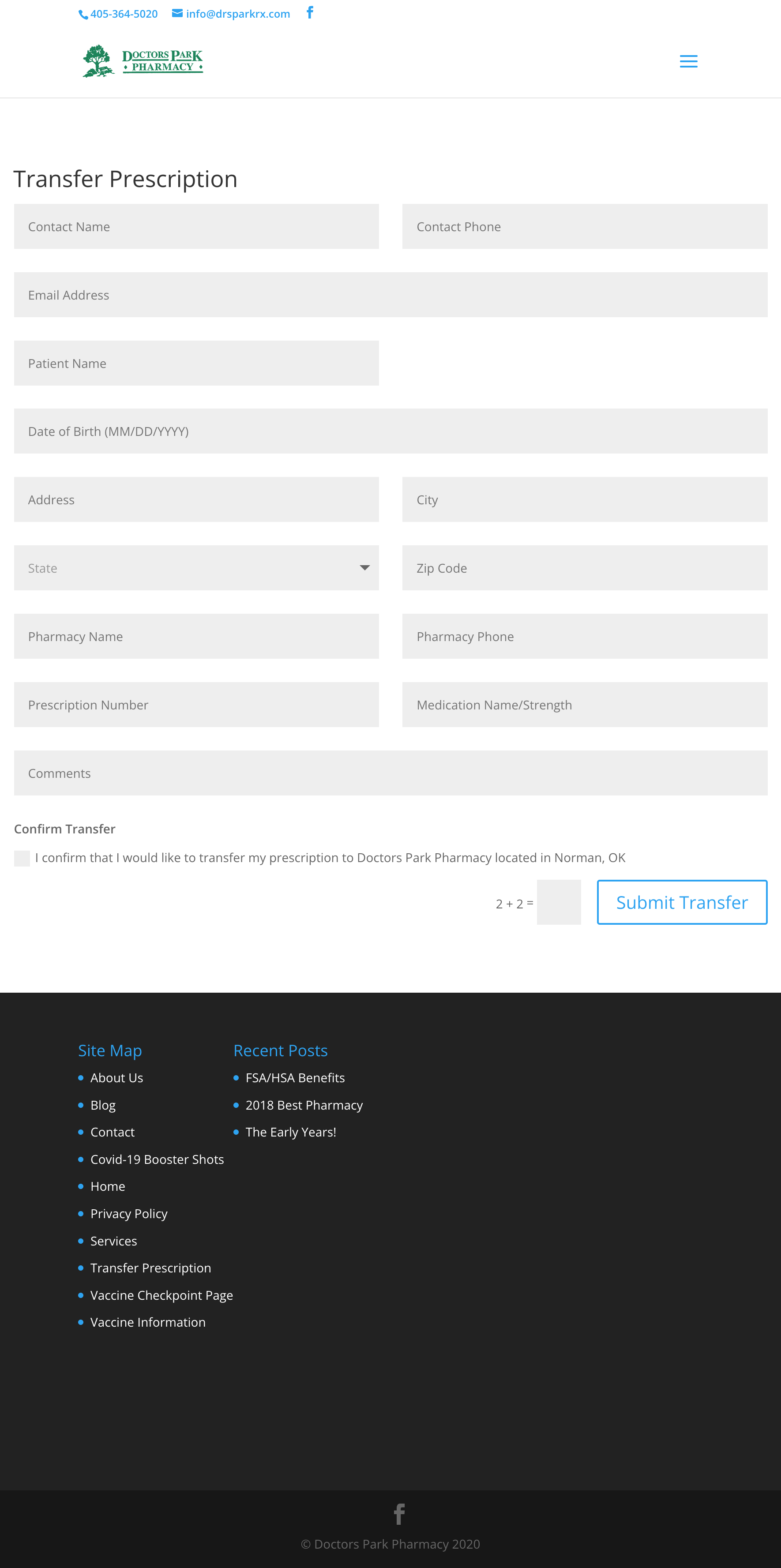 DrParkRx Transfer Prescription