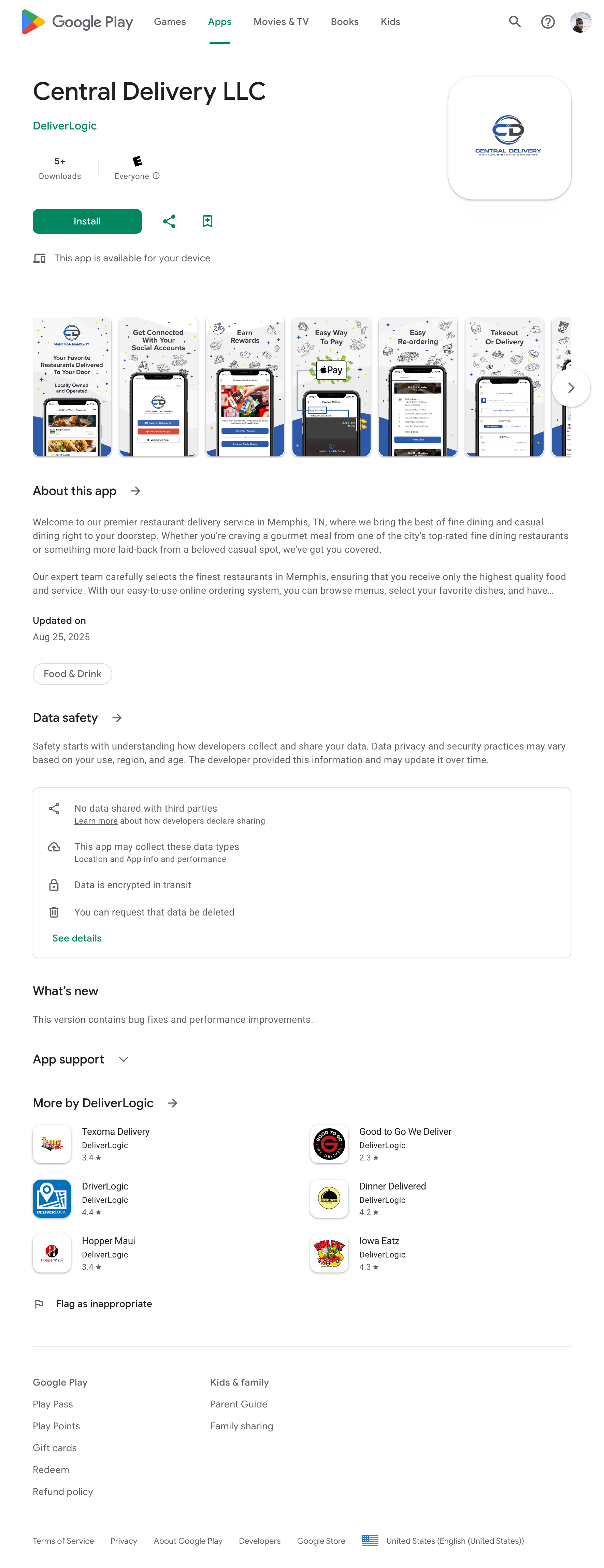 Central Delivery Mobile App